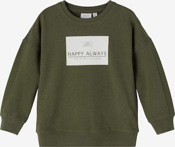 NAME IT Sweatshirt 'Happy Always' in Green: front