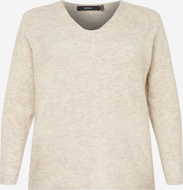 Vero Moda Curve Sweater in Beige: front