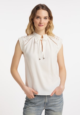 Camicia da donna di DreiMaster Vintage in bianco: frontale