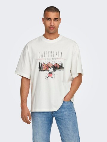 Only & Sons T-Shirt 'ONSMICKEY MOUSE' in Weiß