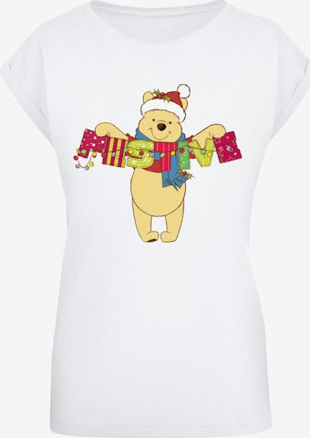 ABSOLUTE CULT Shirt 'Winnie The Pooh - Festive' in White: front