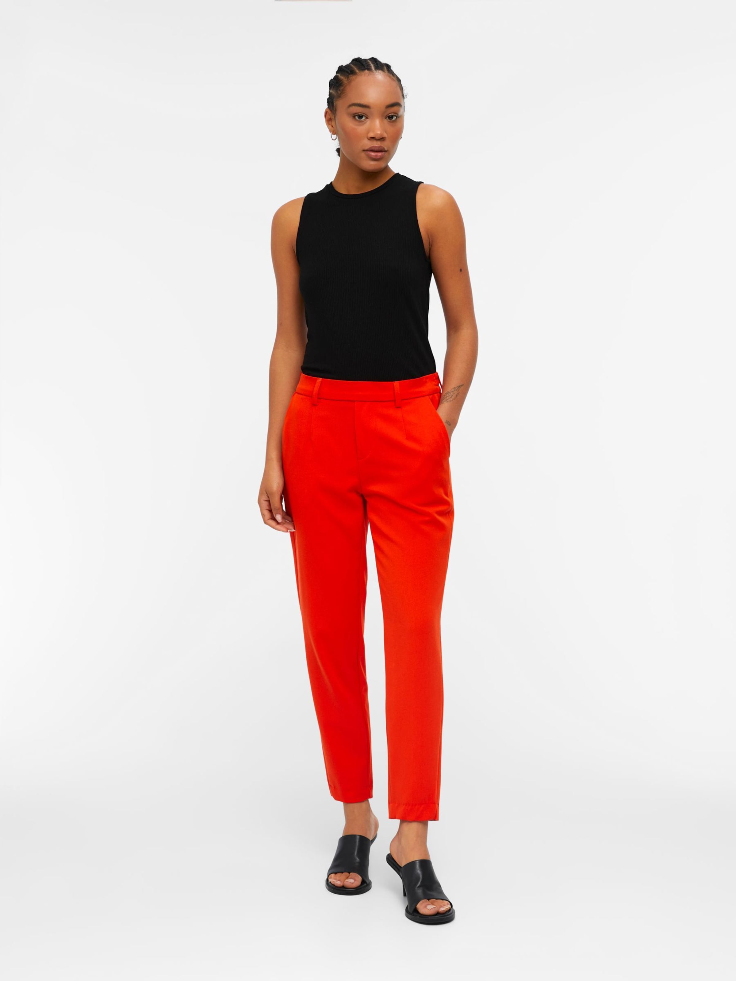 Red tapered cheap pants