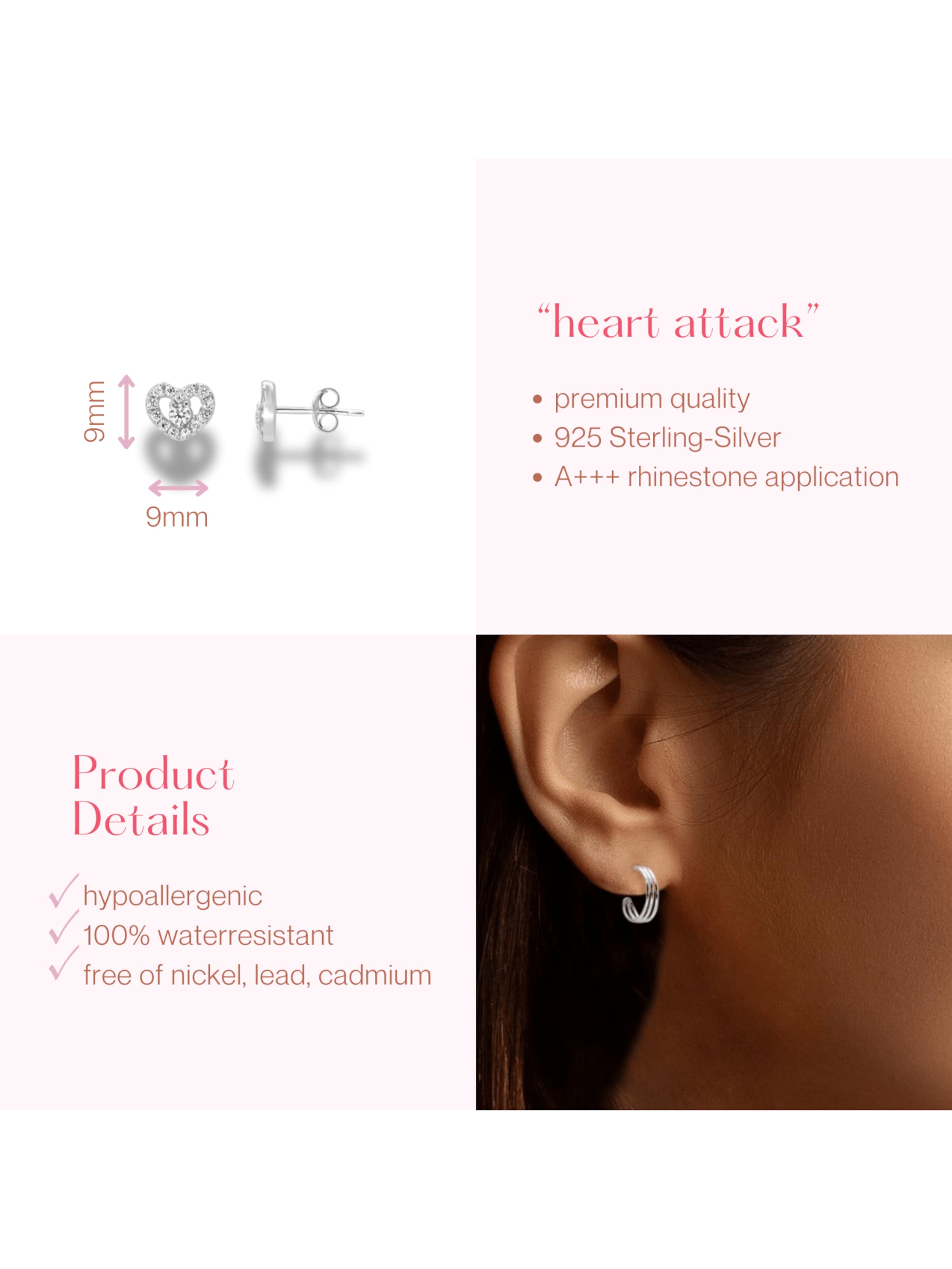 ARS-ARGENTI Earrings 'HEART ATTACK' in Silver