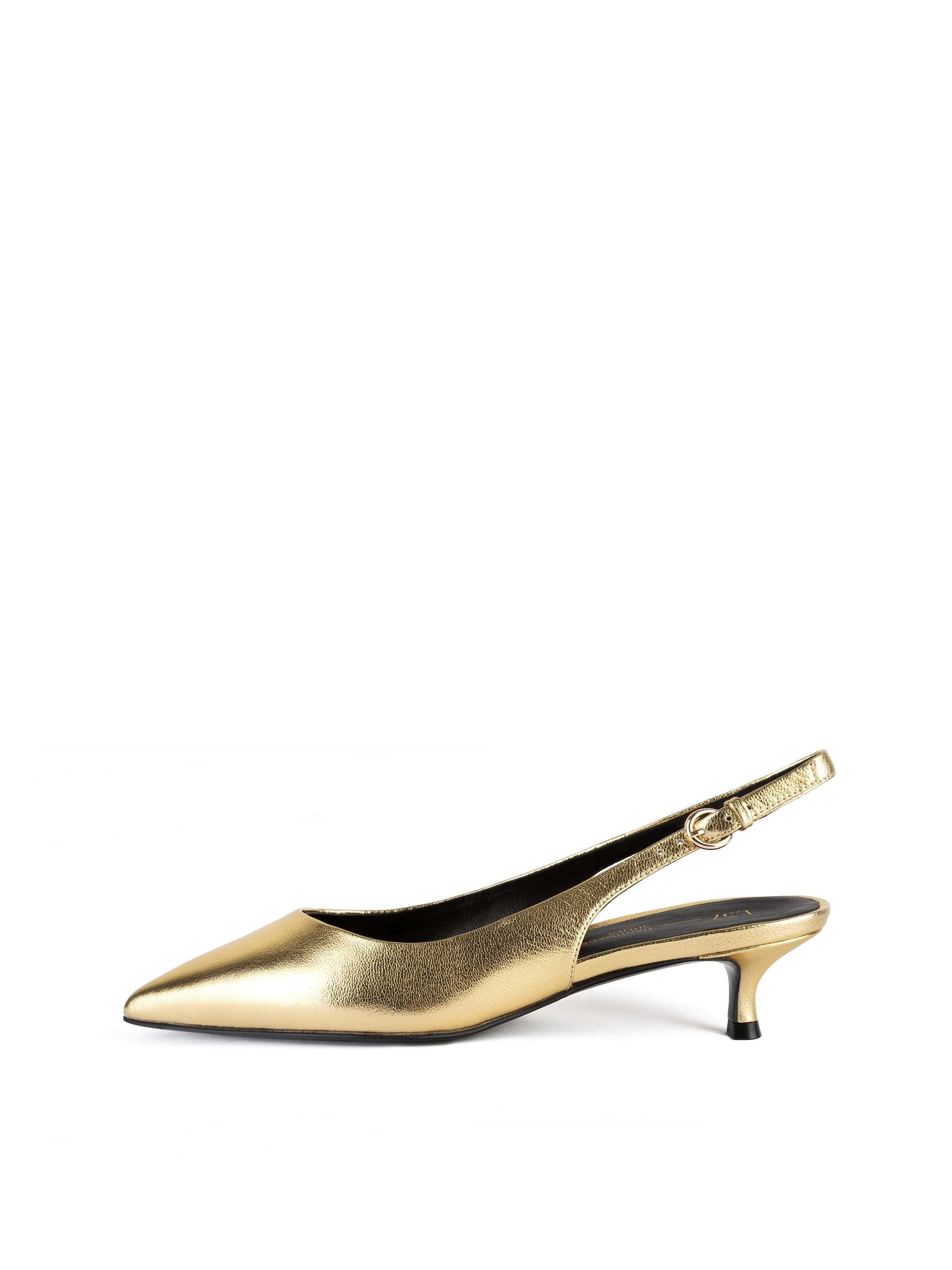 L37 HANDMADE SHOES Slingpumps 'ELEGANCE ESSENCE' in Goud: voorkant