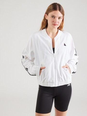 ADIDAS SPORTSWEAR Sports jacket 'Essentials' in White: front