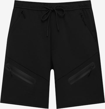 Regular Pantalon cargo Pull&Bear en noir : devant