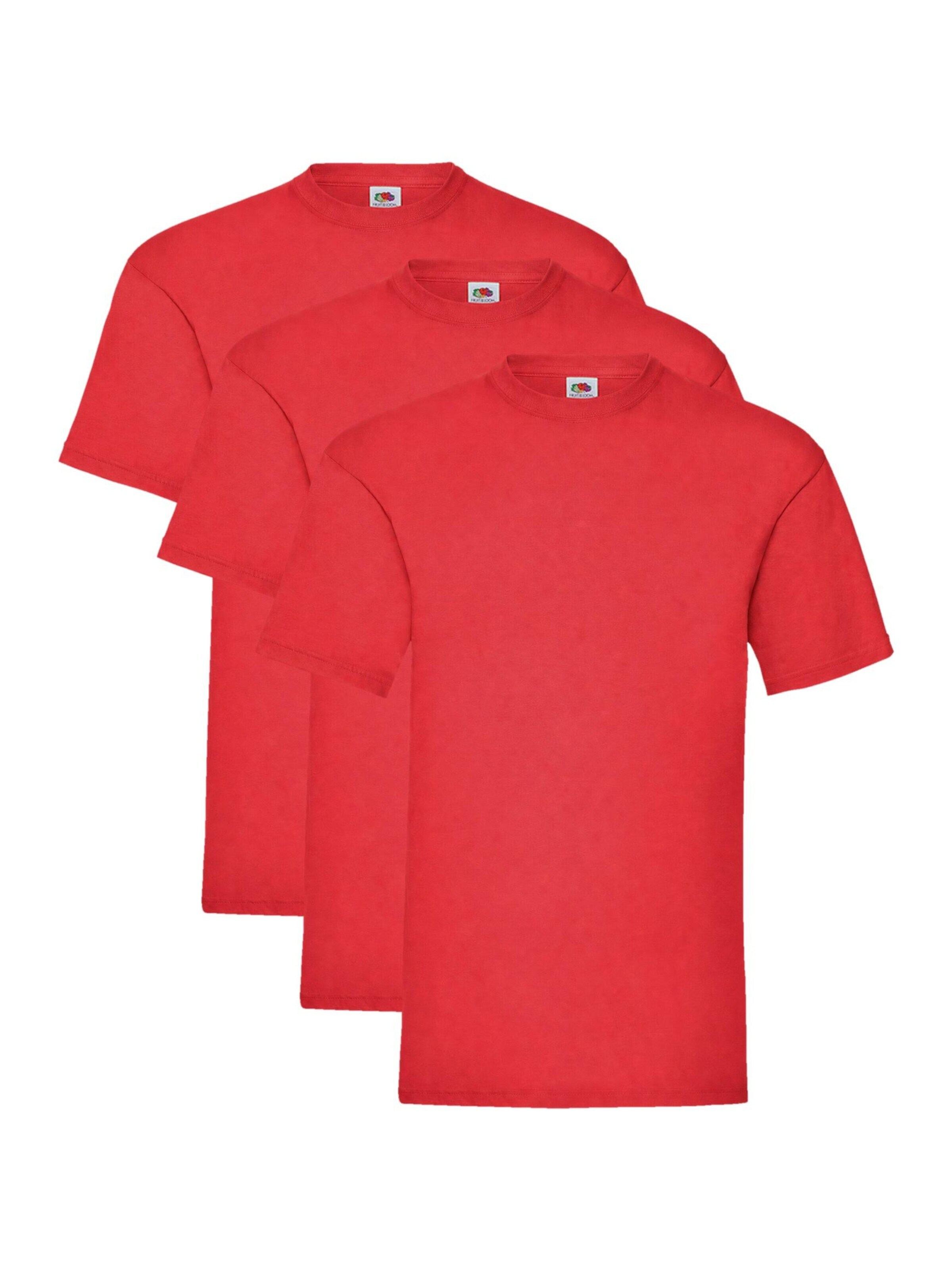 FRUIT OF THE LOOM Shirt 'T-shirt 3-pack' in Red: front