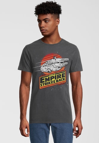 Recovered T-Shirt 'Star Wars Empire Strikes Back Millenium Falcon' in Grau: Vorderseite