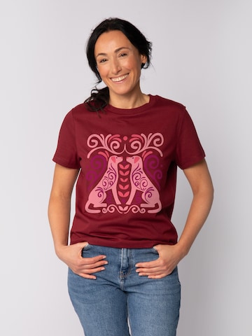 T-shirt 'Hundeliebe' Watapparel en rouge : devant