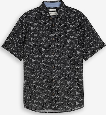 TOM TAILOR Button Up Shirt in Black: front