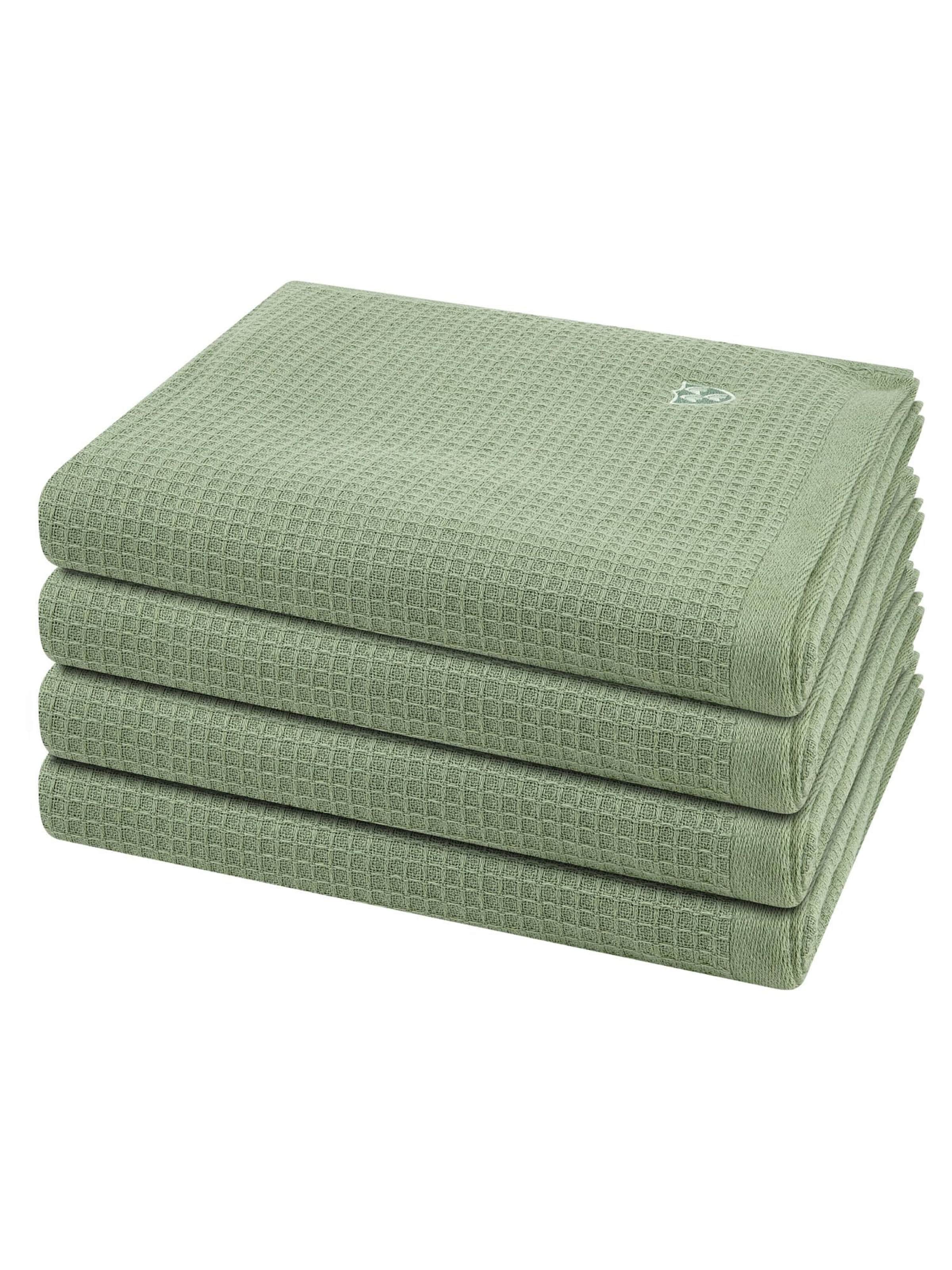 ROSS Towel 'Pique' in Green: front
