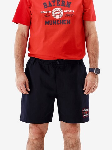 FC BAYERN MÜNCHEN Regular Chino Pants 'Rekordmeister' in Blue: front