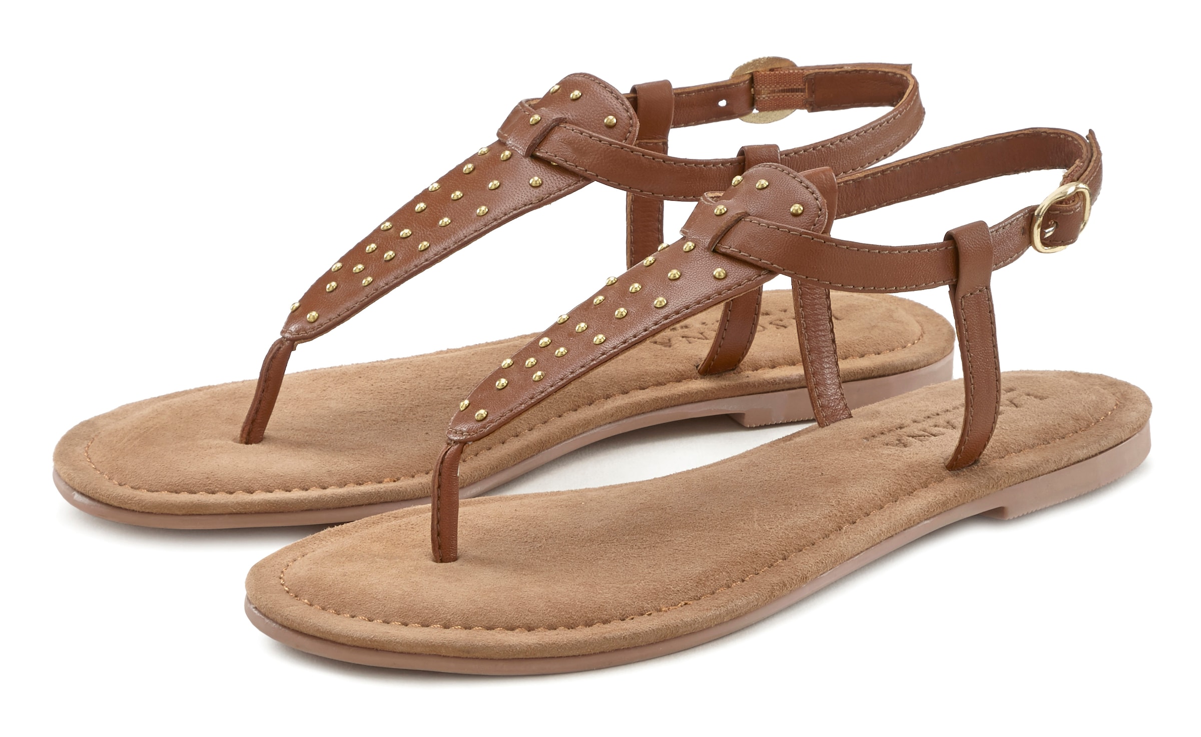 LASCANA T-bar sandals in Brown