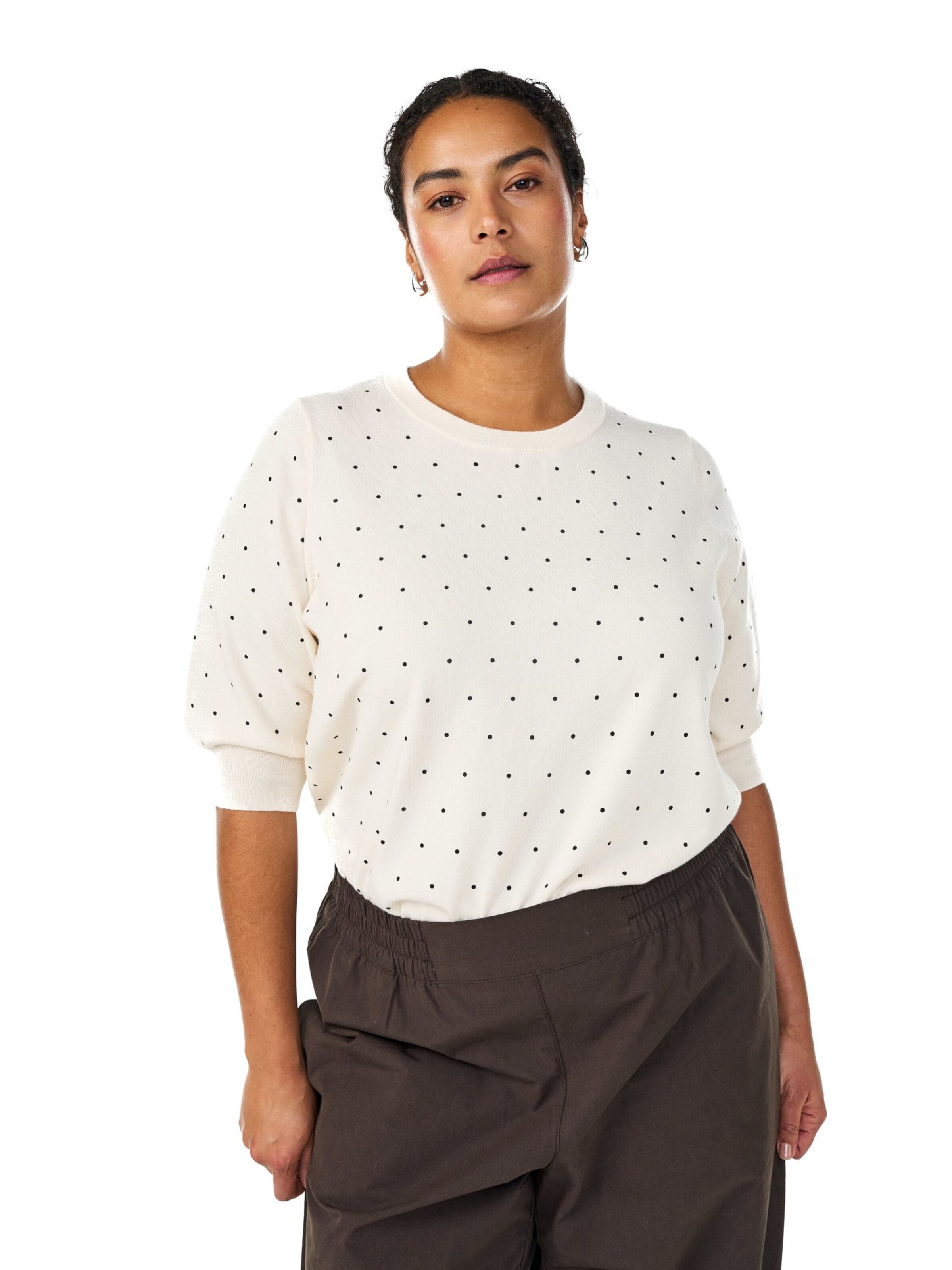 Zizzi Πουλόβερ 'MSanni' σε λευκό: μπροστά