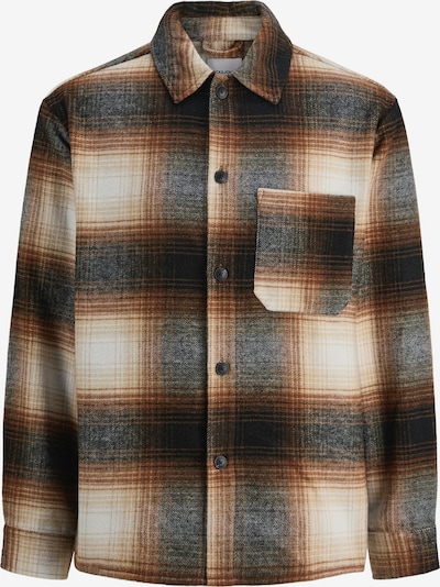 Marškiniai 'JJZAC' iš JACK & JONES, spalva – kremo / ruda / tamsiai pilka / balta, Prekių apžvalga