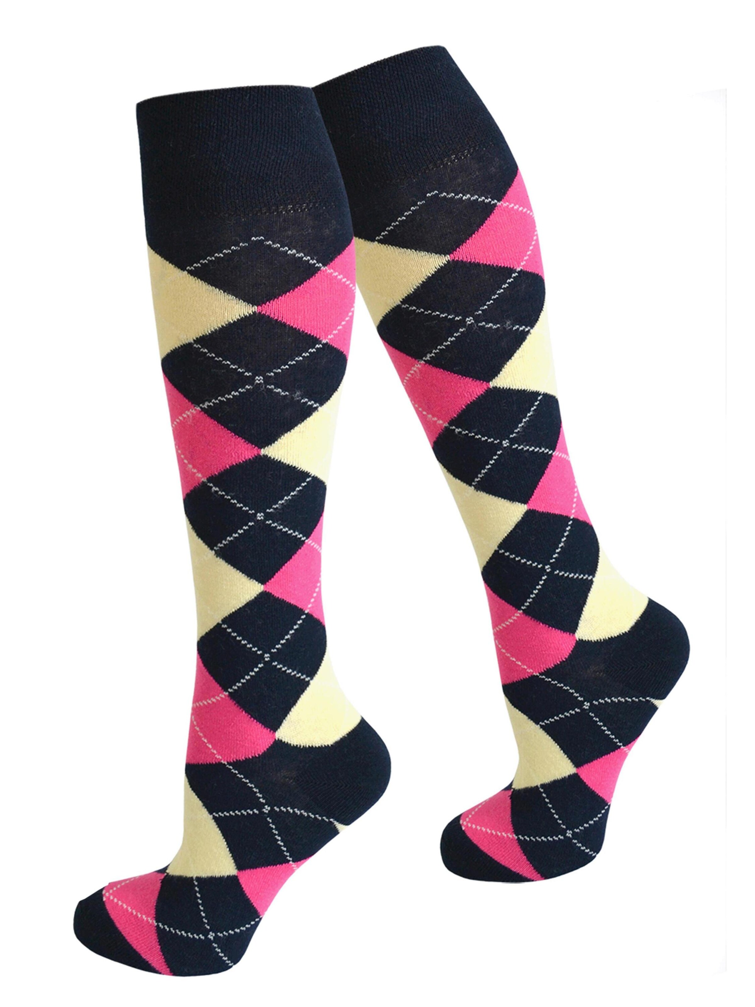 normani Kniestrümpfe 'Karo' in Blau