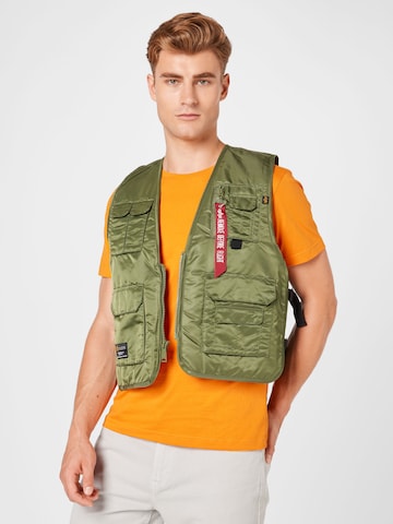 ALPHA INDUSTRIES Vest 'Utility', värv roheline: eest vaates