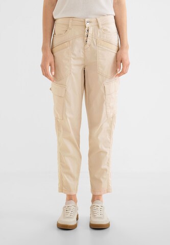 STREET ONE Loose fit Cargo Pants in Beige: front