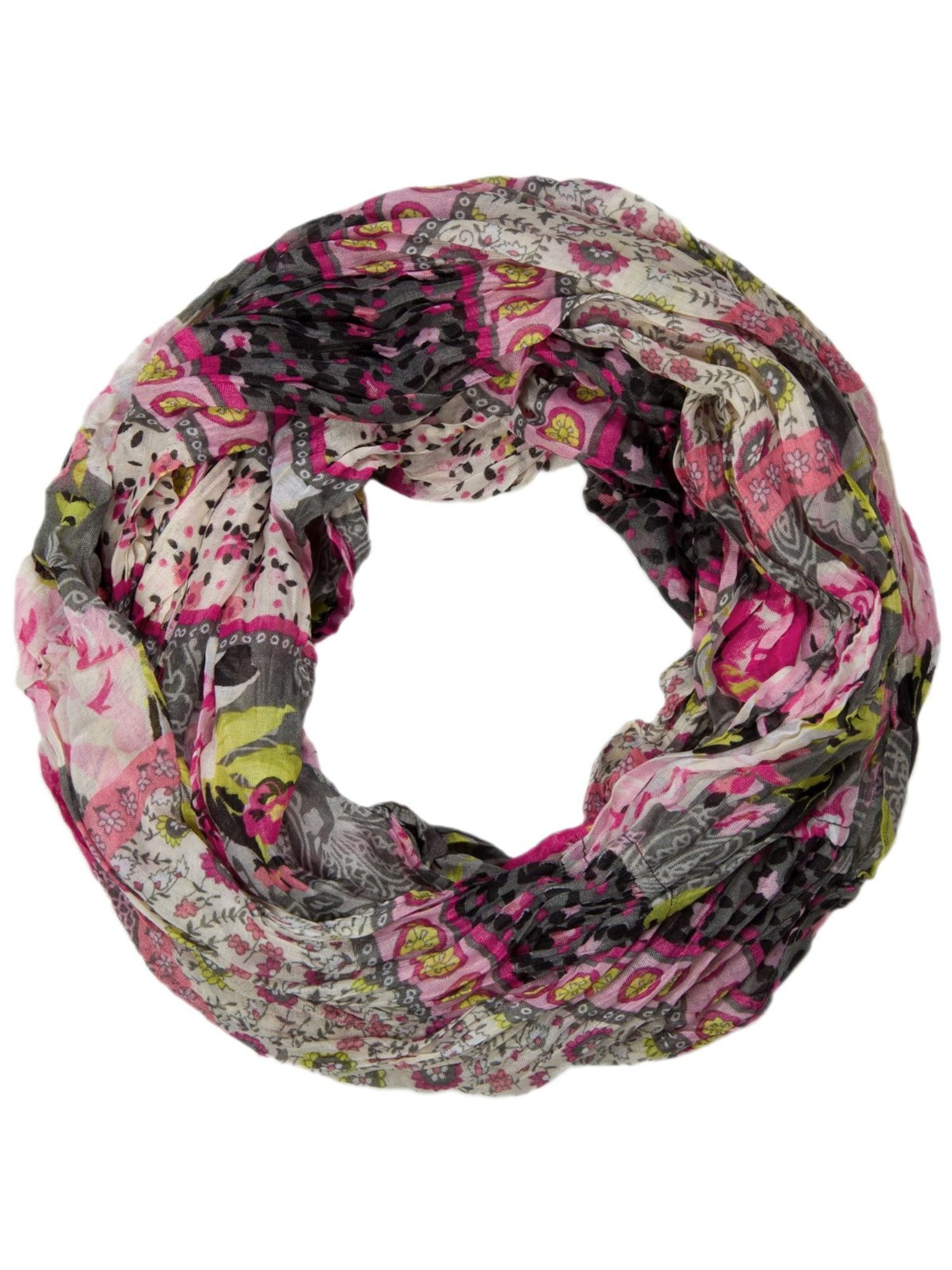 styleBREAKER Tube Scarf 'Loop mit Blumen Paisley Muster' in Grey: front