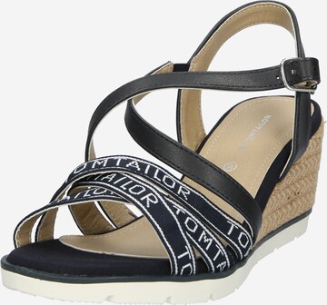 TOM TAILOR Strap Sandals in Blue: front