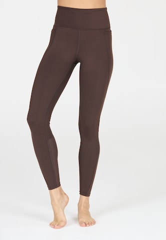 Athlecia Skinny Sports trousers 'Aliya' in Brown: front