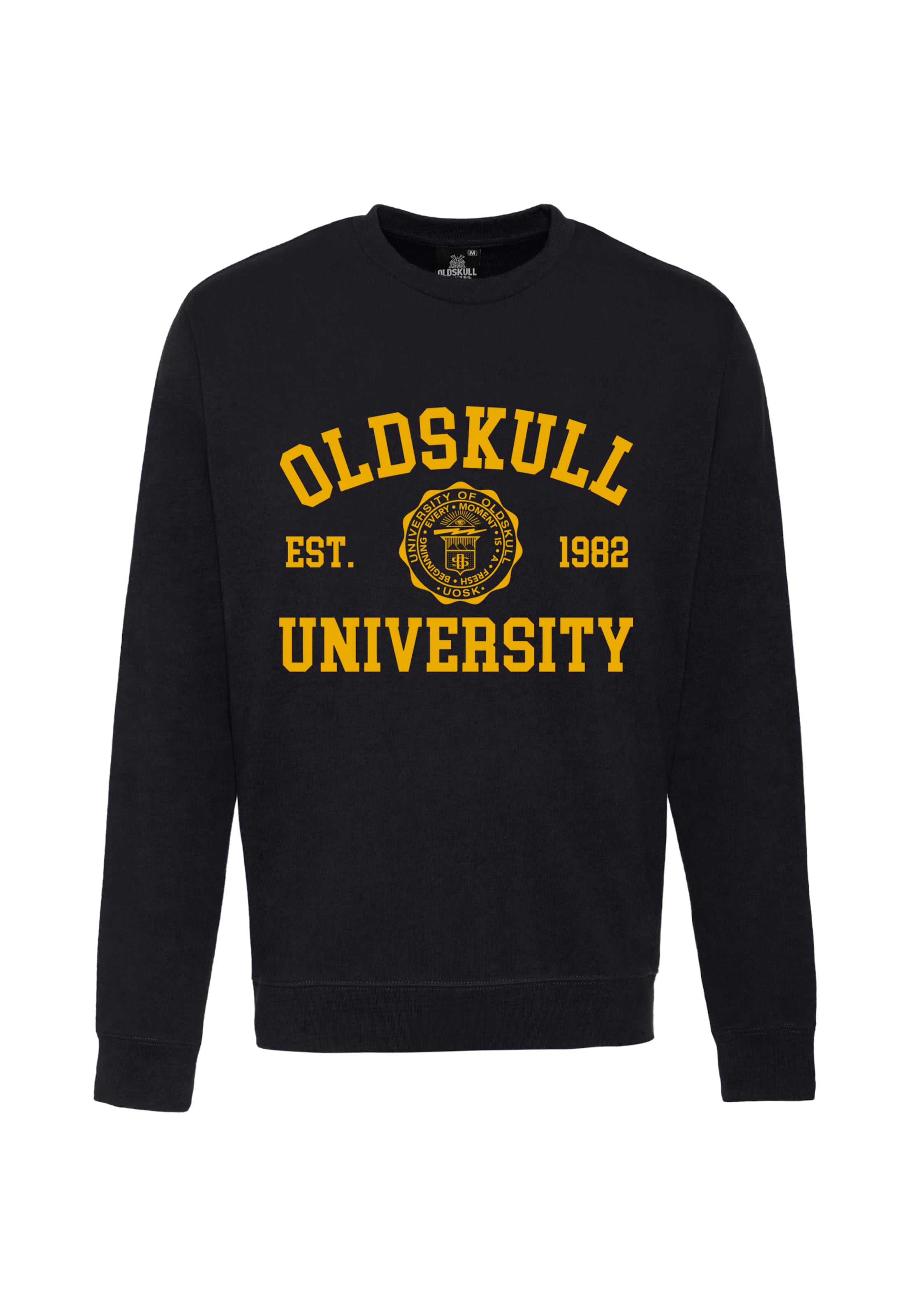Oldskull Sweatshirt 'Retro University' in Black: front
