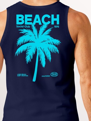 Neverless Shirt 'Beach Club Palme' in Blue