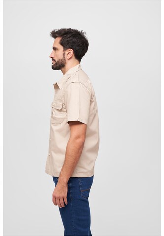 Brandit Regular fit Button Up Shirt in Beige