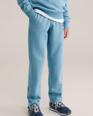 WE Fashion Tapered Trousers in Blue: front