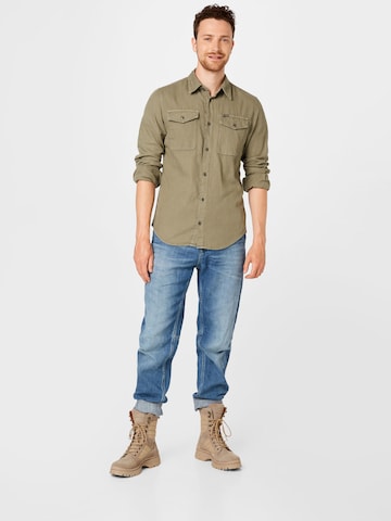 G-Star RAW Slim fit Button Up Shirt 'Marine' in Green