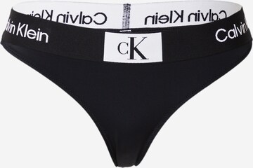 Calvin Klein Swimwear Bikini Bottoms in Black: front