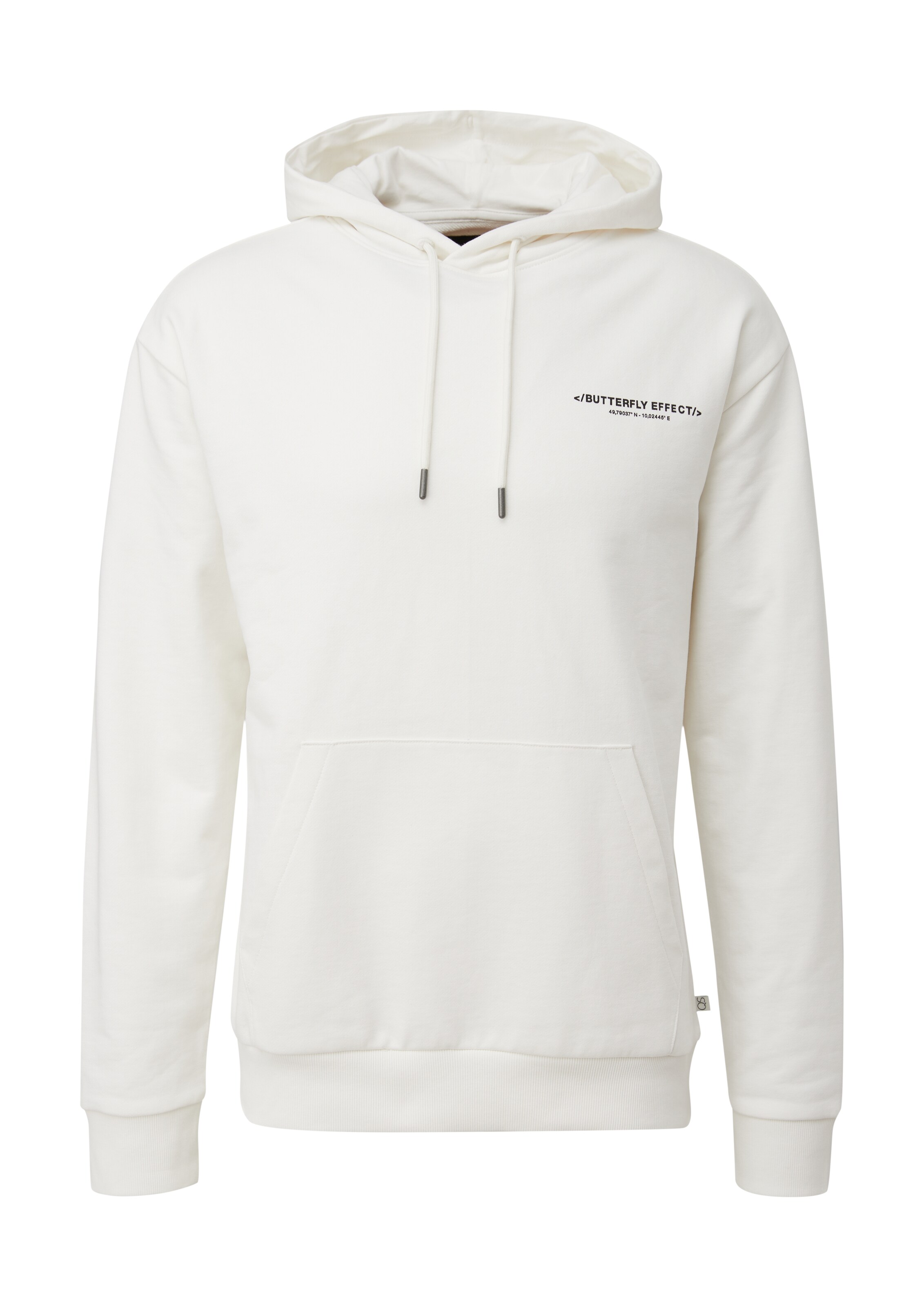 Sweat-shirt QS en blanc : devant