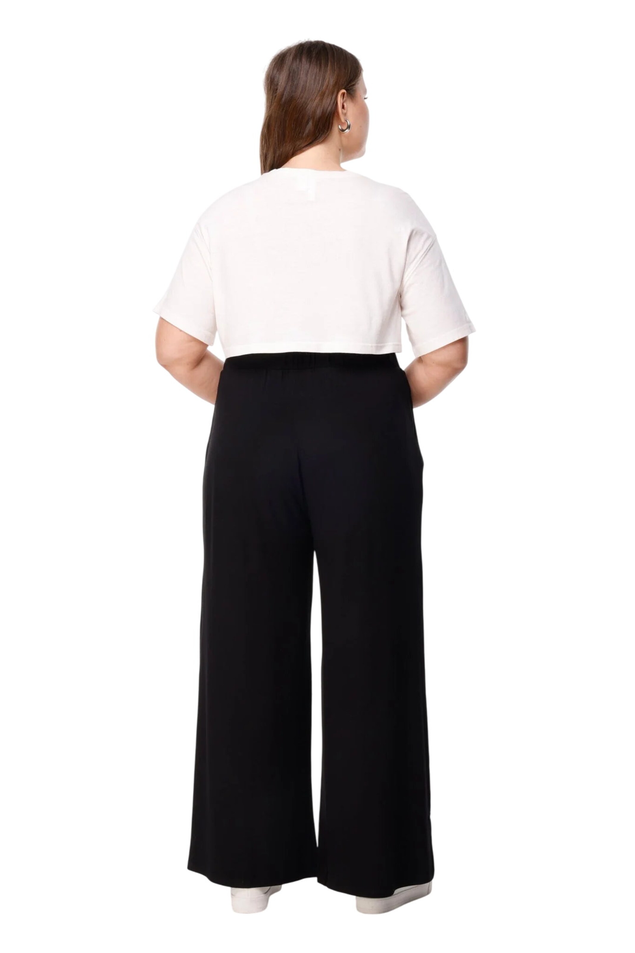 Shape Of You Wide Leg Hose in Schwarz