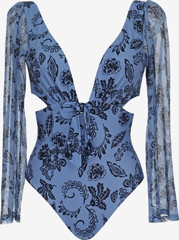 VIVIDBustier Jednodijelni kupaći kostim - plava boja: prednji dio