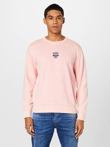 GUESS Sweatshirt 'USTIN' in Pink: predná strana