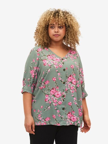 Zizzi Blouse 'Bella' in Groen: voorkant