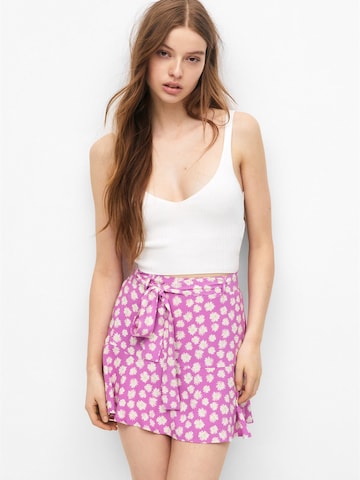 Pull&Bear Spódnica w kolorze różowy: przód