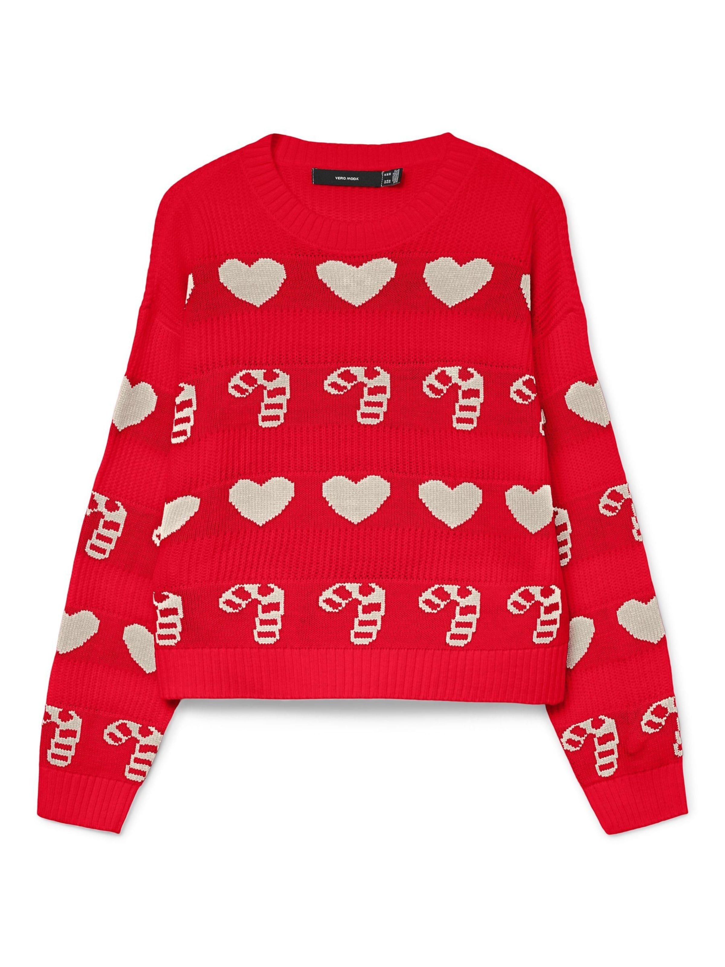 VERO MODA Pullover 'CANDYHEARTS' in Rot: Vorderseite