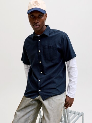 JACK & JONES Regular fit Button Up Shirt 'JORNANTUCKET' in Blue