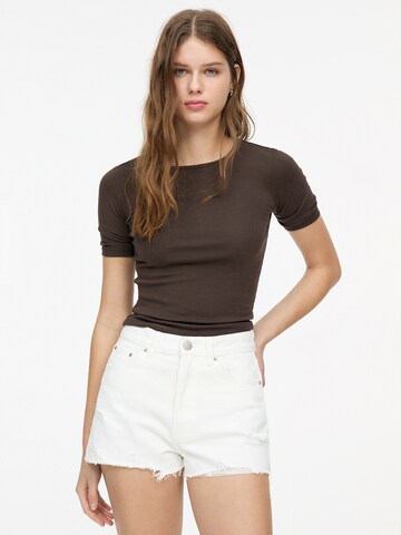 Pull&Bear Normální Džíny – bílá: přední strana