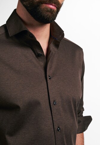 ETERNA Regular fit Button Up Shirt in Brown