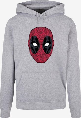 ABSOLUTE CULT Sweatshirt 'Deadpool - Head Of Roses' in Grijs: voorkant