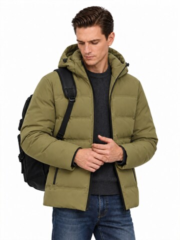 ALLTHEMEN Winter Jacket 'Wärmekammer' in Green: front