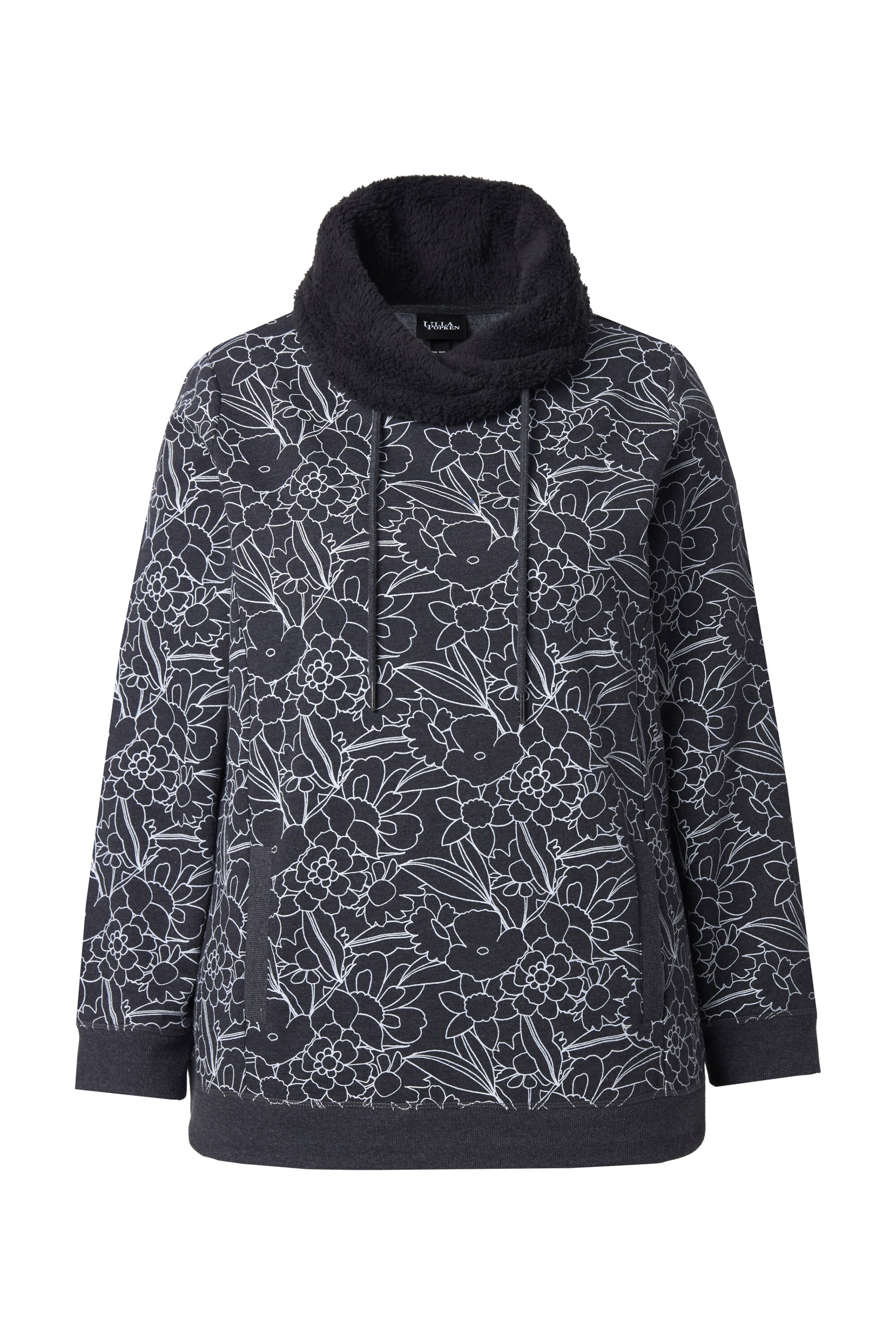 Ulla Popken Mikina – černá: přední strana