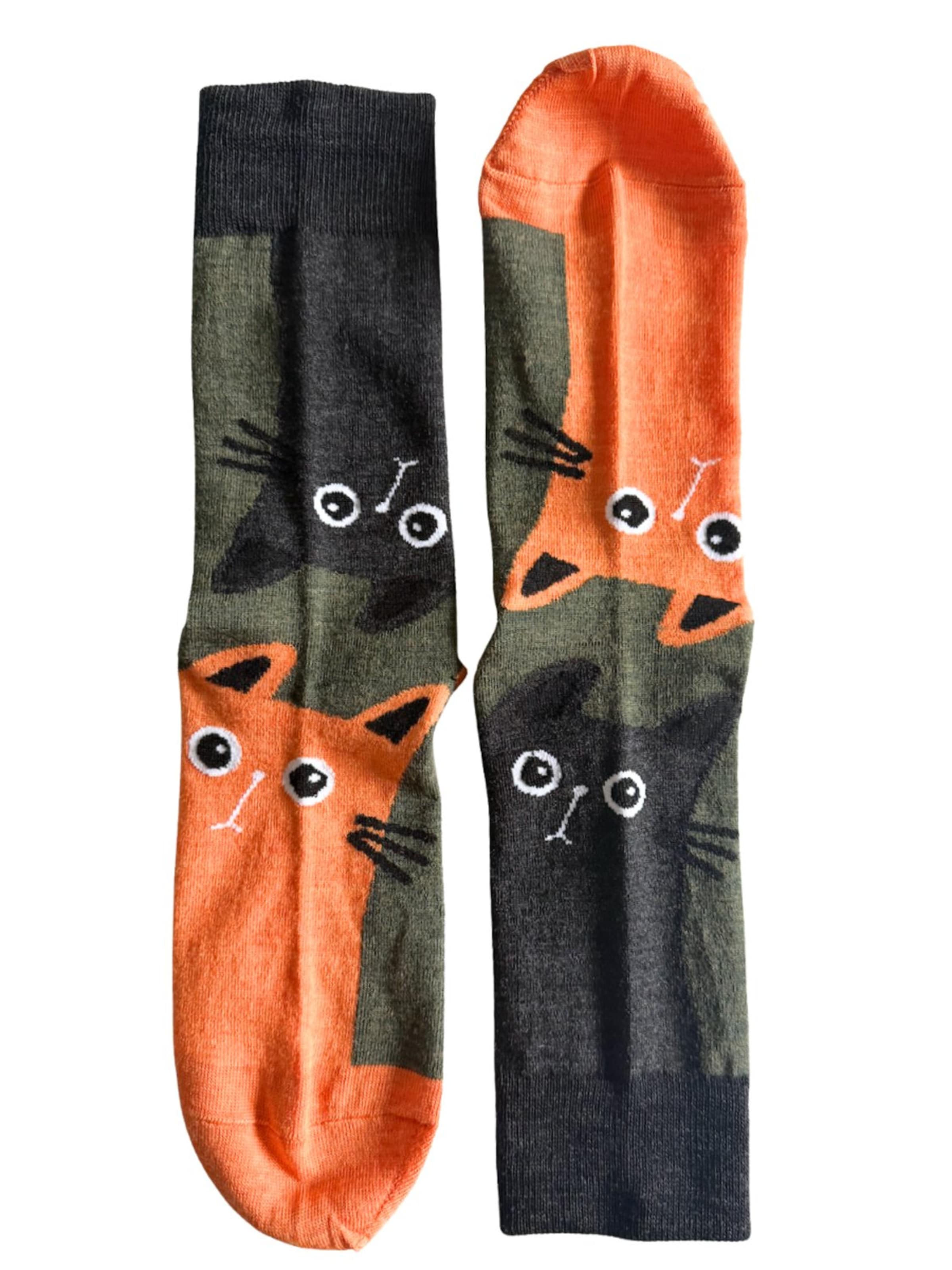 Sokisahtel Sokken 'TOTO merino wool warm socks with cats' in Gemengde kleuren: voorkant
