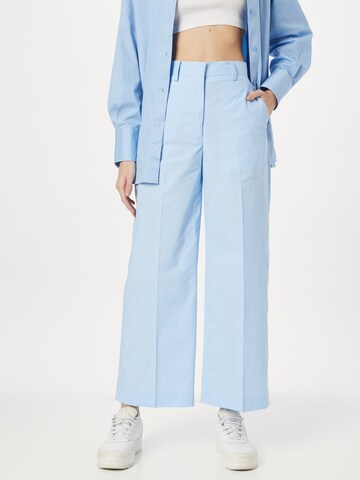 Stefanel Regular Pleated Pants in Blue: front