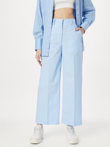 Stefanel Regular Pleated Pants in Blue: front