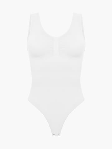 cfab (formerly creamy fabrics) Shapingbody 'Tank Bodysuit Sculpting Shapewear mit String'‌‌‌‌‌‌ in Weiß: Vorderseite