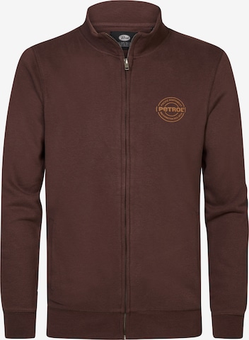 Petrol Industries Zip-Up Hoodie 'Dequim' in Brown: front