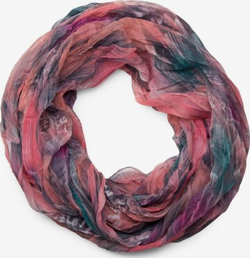 styleBREAKER Schlauchschal 'Loop mit Feder Muster' in Pink: Vorderseite